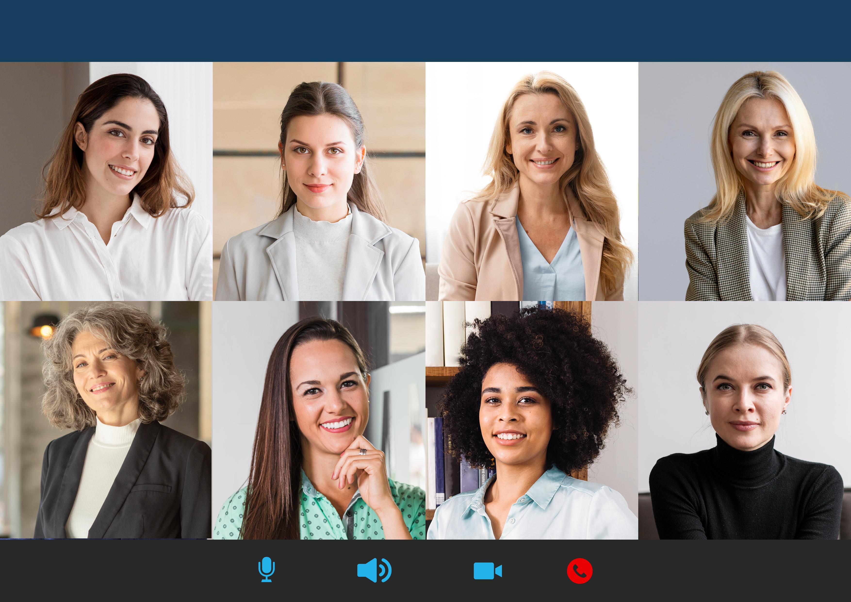 Mother with two children on a sofa - one holding a tablet, the other a baby